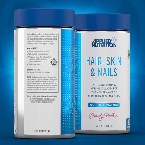 applied nutrition hair, skin & nails, 60 capsules
