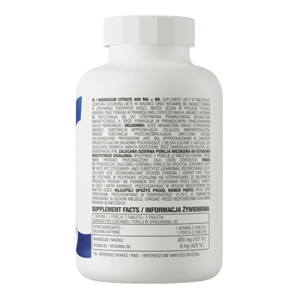magnesium citrate 400 mg + b6 90 tablets